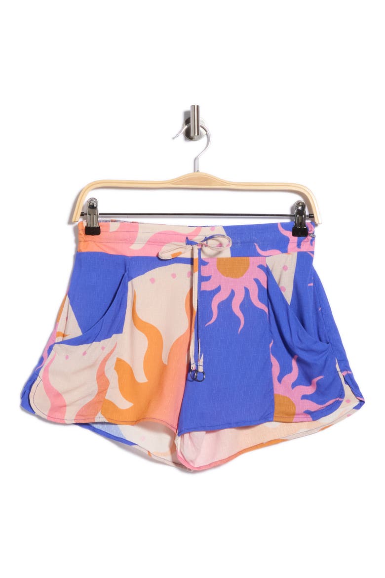 Blissful Cover-Up Shorts, Alternate, color, OPEN BLUE