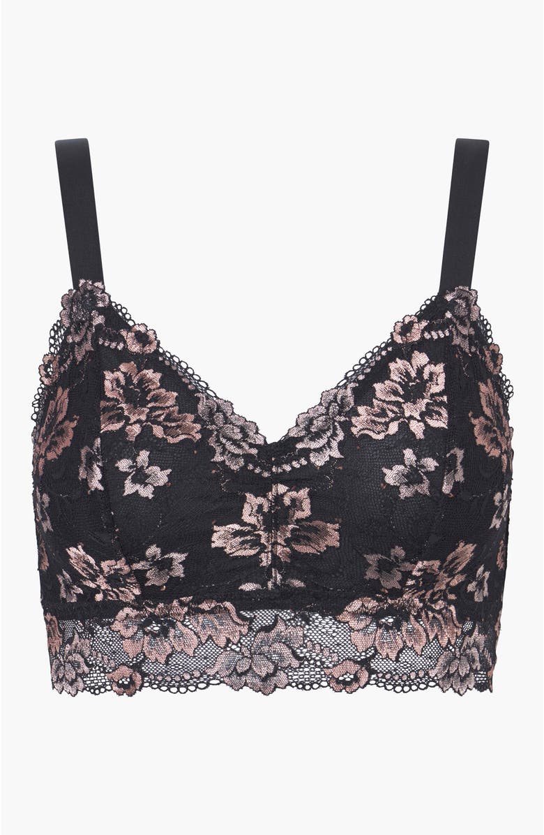 Cosabella Savona Curvy Longline Bralet, Alternate, color, Black/Mandorla