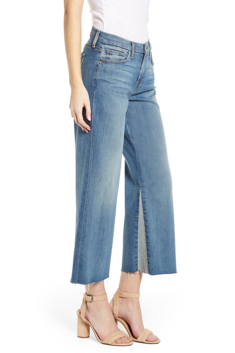 JEN7 High Waist Contrast Panel Crop Wide Leg Jeans, Alternate, color, CANYON COAST