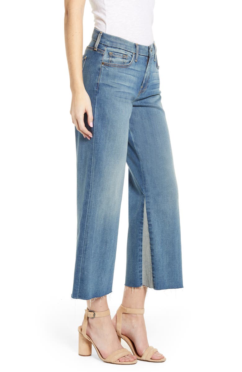 JEN7 by 7 For All Mankind JEN7 High Waist Contrast Panel Crop Wide Leg Jeans, Alternate, color,