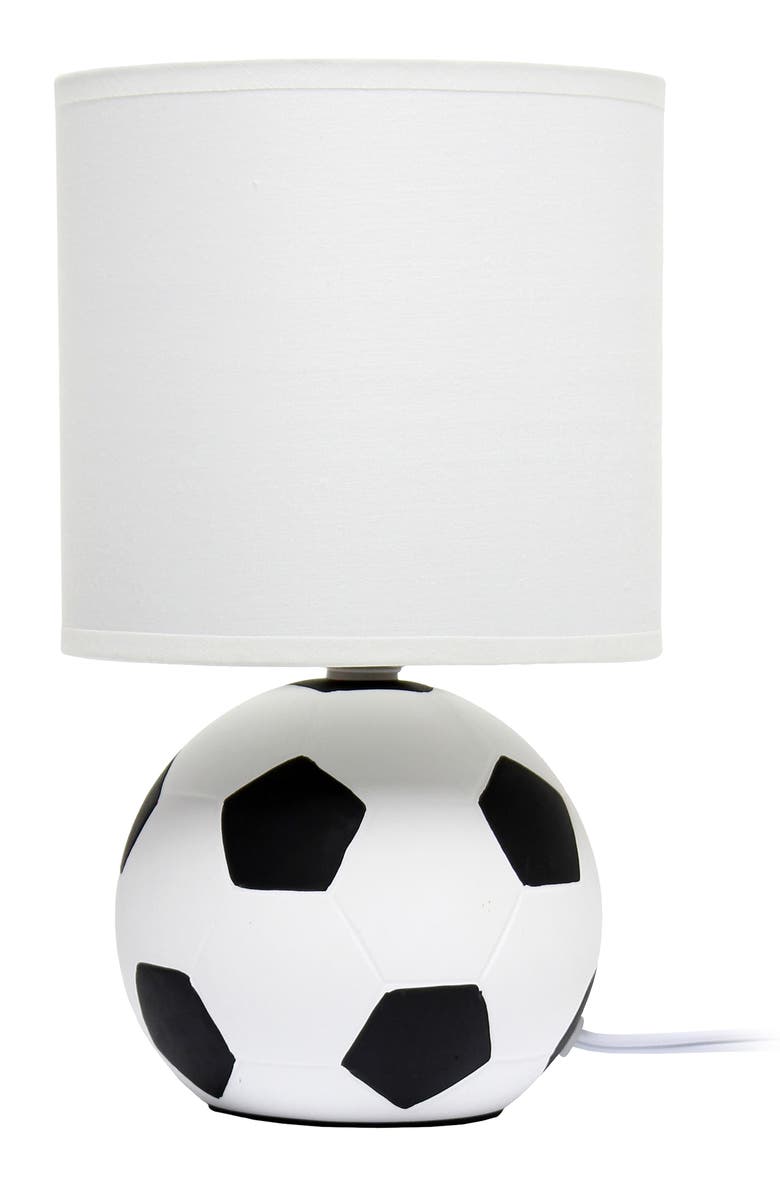 LALIA HOME Soccer Table Lamp, Alternate, color, White/Black