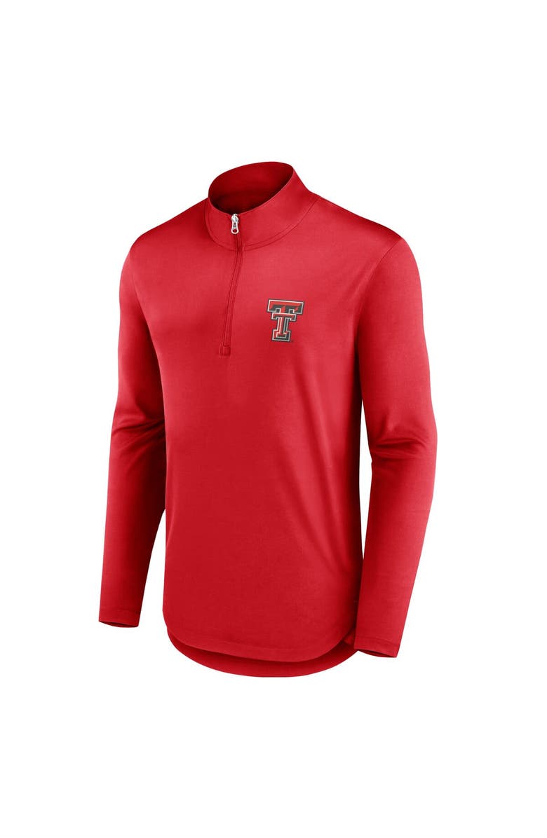 FANATICS Men's Fanatics Branded Red Texas Tech Red Raiders Quarterback Mock Neck Quarter-Zip Top, Alternate, color, Red