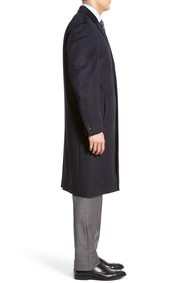 Sheffield Classic Fit Wool & Cashmere Overcoat, Alternate, color, NAVY
