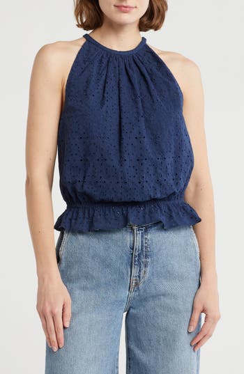 Ramy Brook Sidnee Eyelet Embroidered Cotton Tank