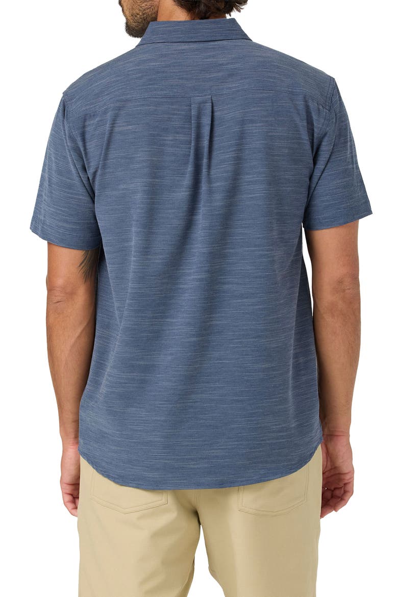 UPF Slub Short Sleeve Button Up Shirt, Alternate, color, NAVY
