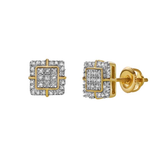 Luvmyjewelry Jubilo 10k Yellow Gold Diamond Unisex Earrings In 10k Yellow Gold