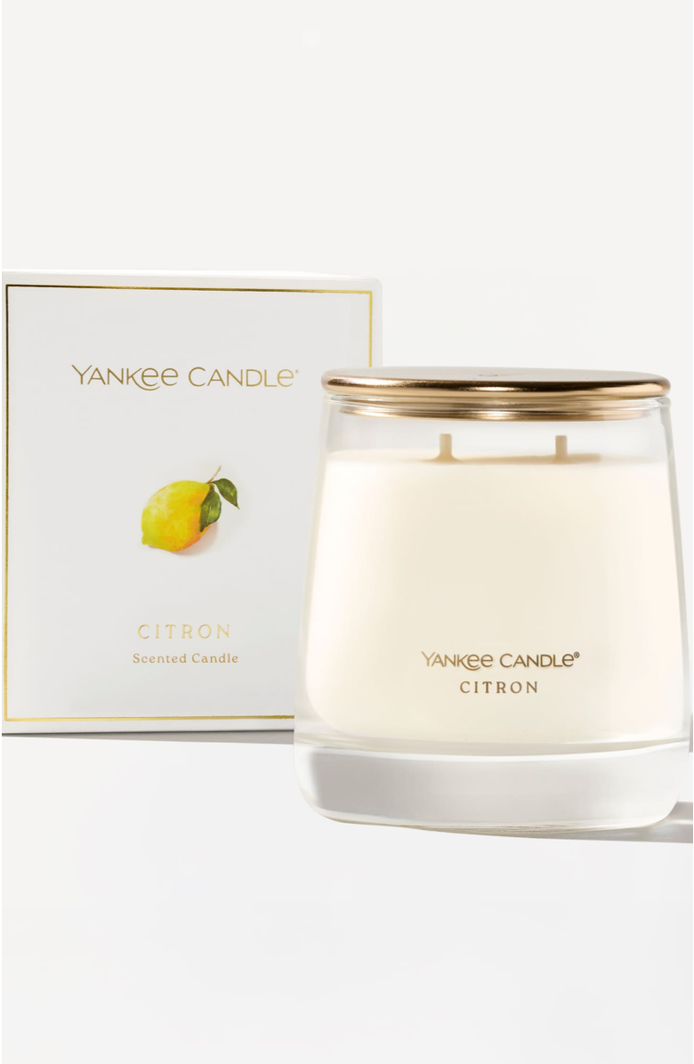 YANKEE CANDLE Citron Premium Scented Candle, Alternate, color, White