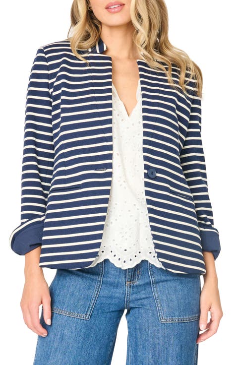 Stripe Knit Blazer