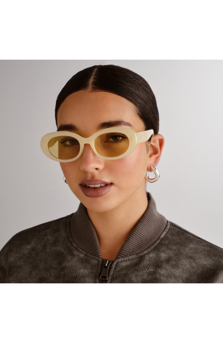 AIRE Epsilon 50mm Small Oval Sunglasses, Alternate, color, Chalk/ Bisque Tint