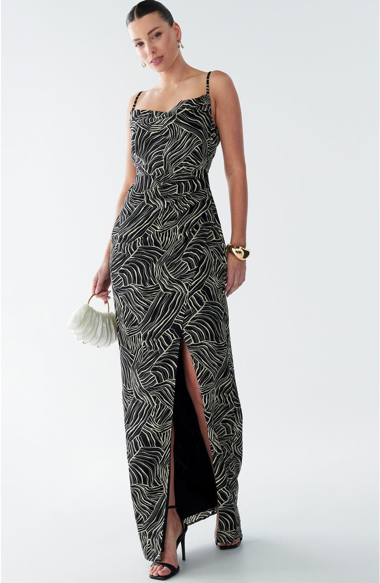 BWLDR Reenie Dress, Alternate, color, Black Abstract