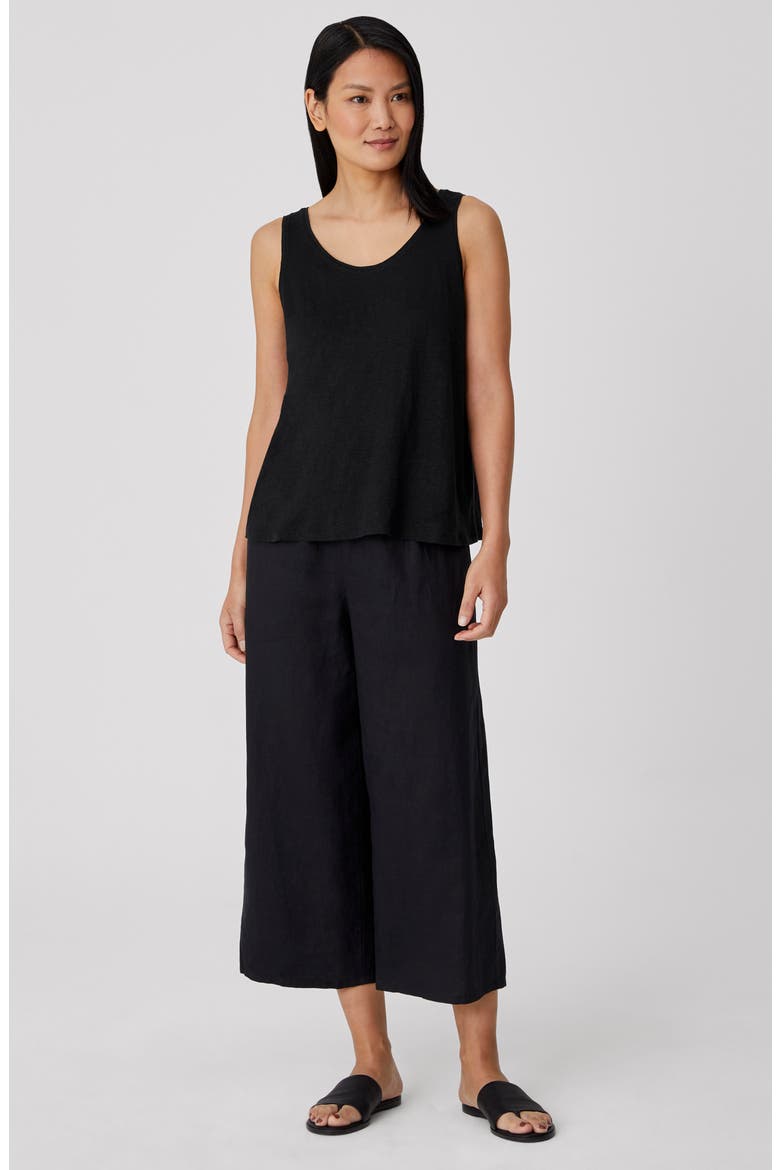 Organic Linen Tank, Alternate, color, BLACK
