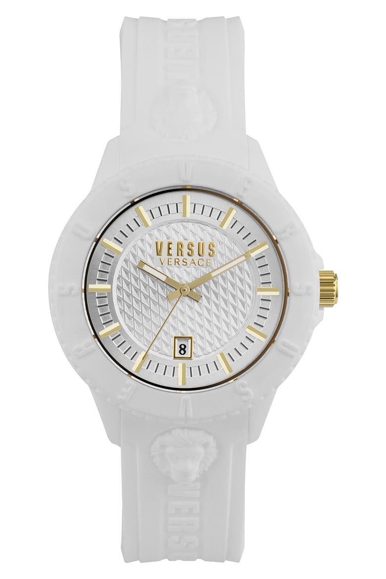 Tokyo Silicone Strap Watch, 42mm, Main, color, WHITE
