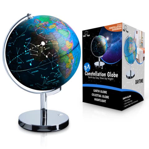 Illuminated Globe of the World with Stand - 9 Diameter