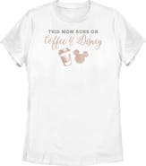 Mickey & Friends Women's Mickey & Friends This Mom Runs On Coffee  Graphic T-Shirt