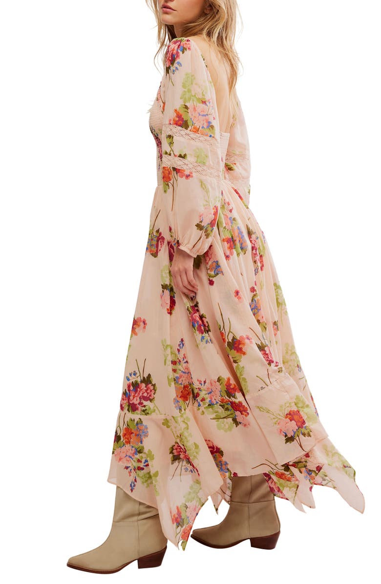 Free People Morning Glory Floral Smocked Long Sleeve Maxi Dress, Alternate, color, 