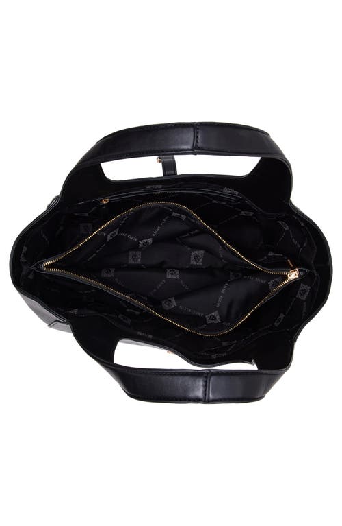 Anne Klein Tote Bag With Removable Zip Pouch In Black