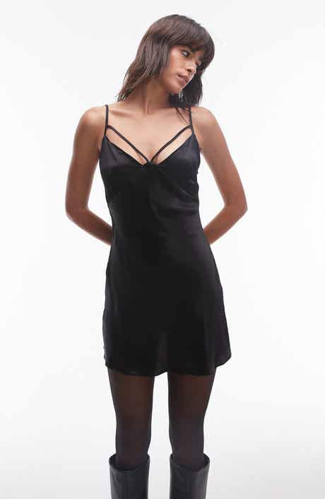 Topshop Bust Detail Strappy Satin Minidress