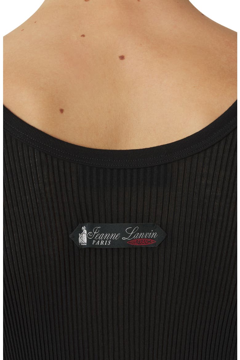 Black Pleated Jersey Tank Top, Alternate, color, Black