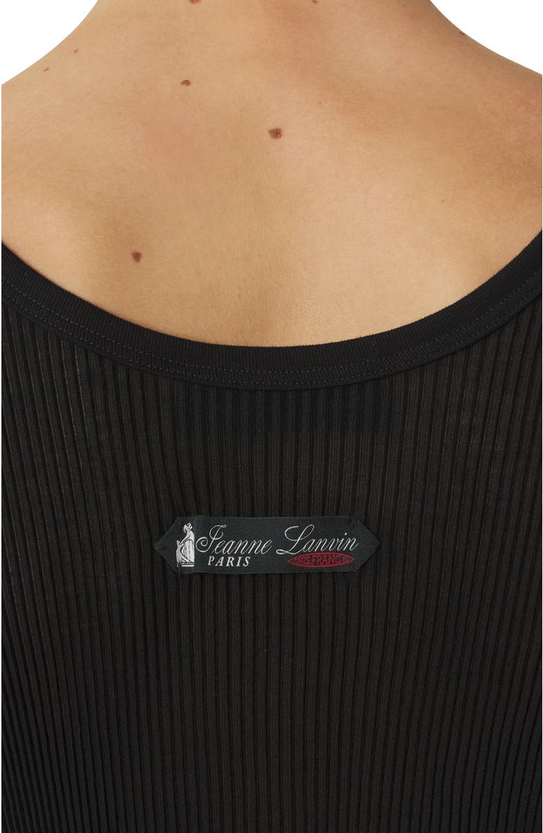 Lanvin Black Pleated Jersey Tank Top, Alternate, color, Black