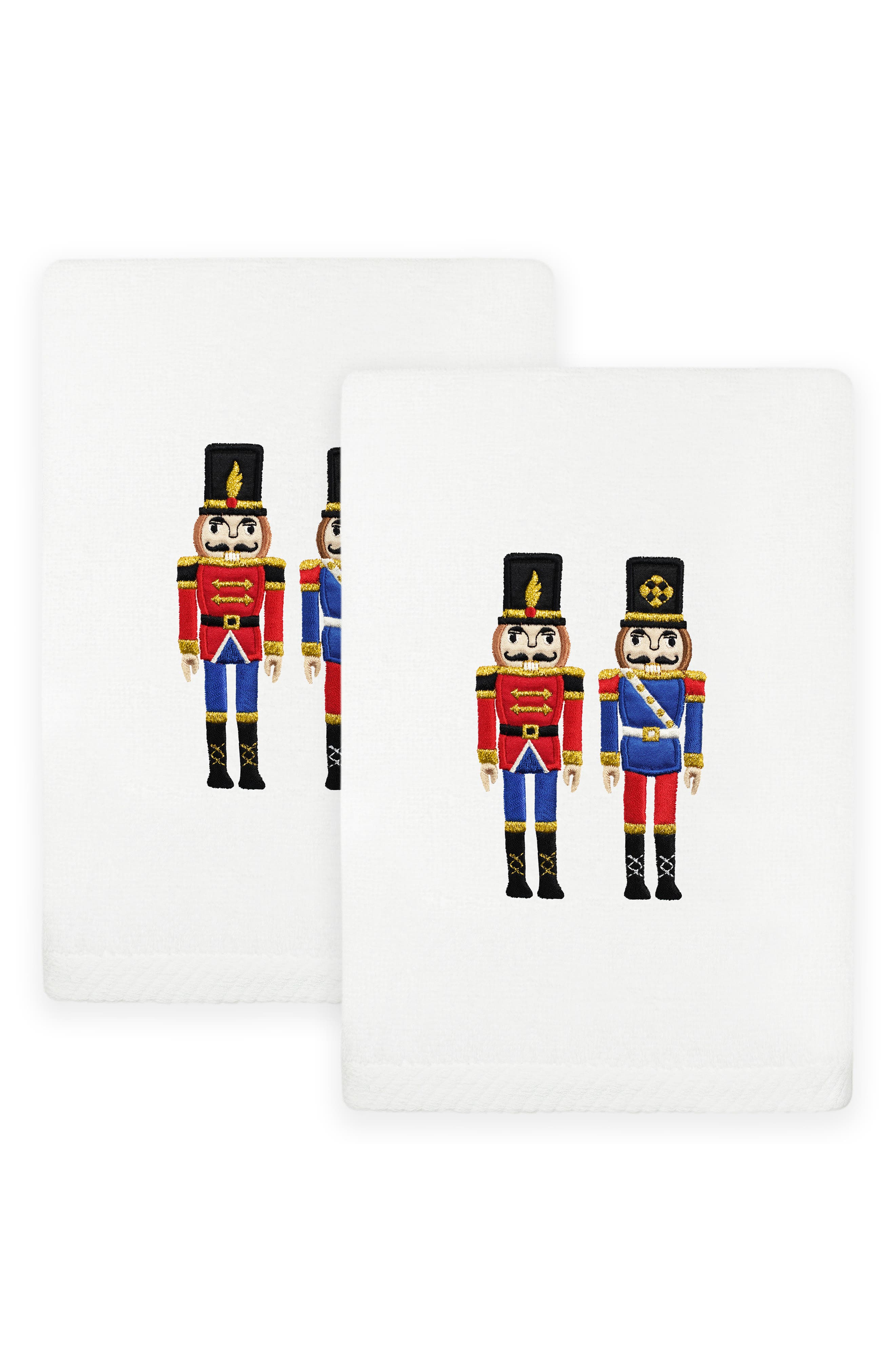 2-Piece Nutcrackers Turkish Cotton Hand Towel Set