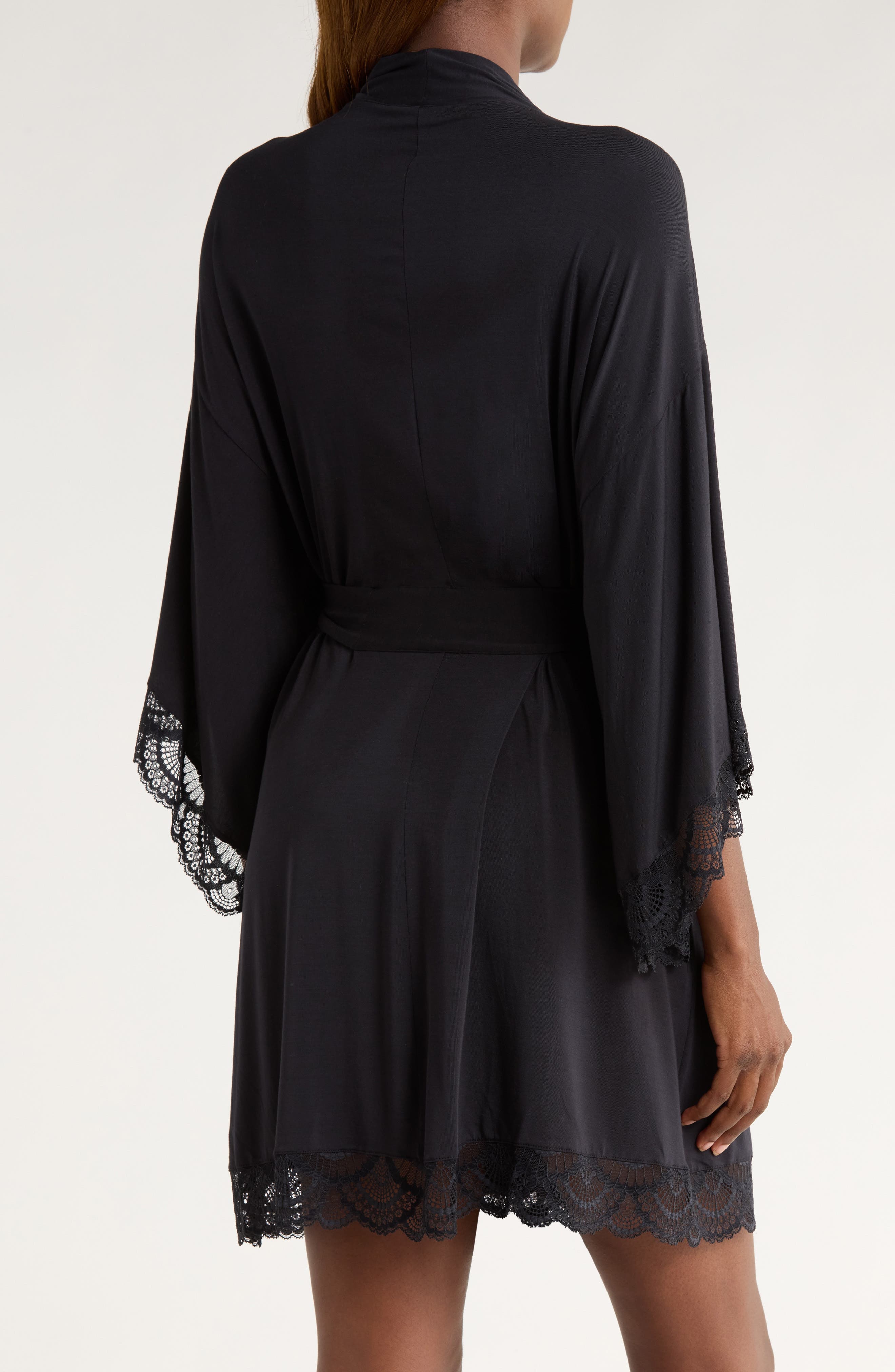 Eberjey Mariana Lace Trim Jersey Robe (Women) | Nordstromrack