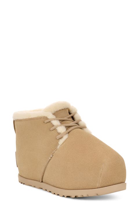 Pumped Faux Fur Trim Slipper Bootie (Women)