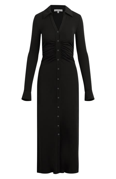 The Naomi Ruched Long Sleeve Maxi Dress