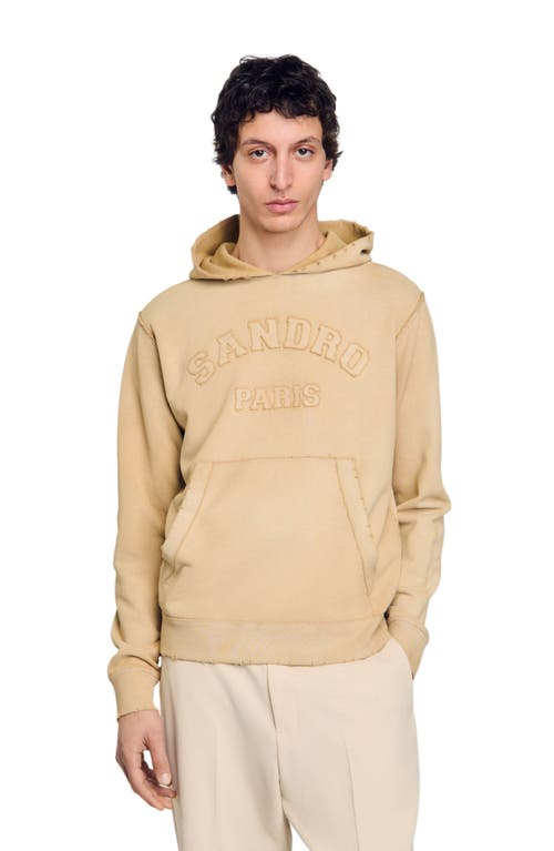 Sandro Patch Hoodie In Neutral