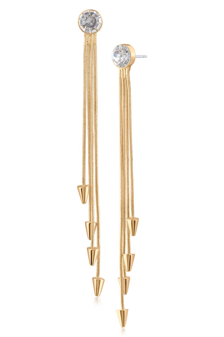 Crystal Snake Chain Drop Earrings (Nordstrom Exclusive), Main, color, CLEAR GOLD
