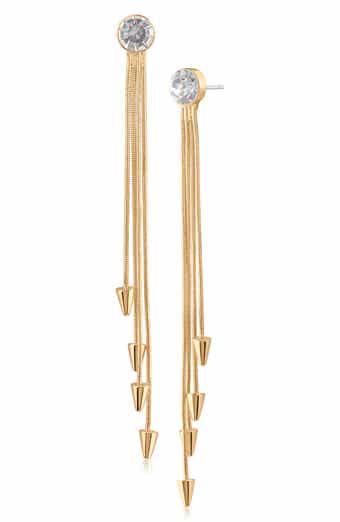JARDIN Crystal Snake Chain Drop Earrings