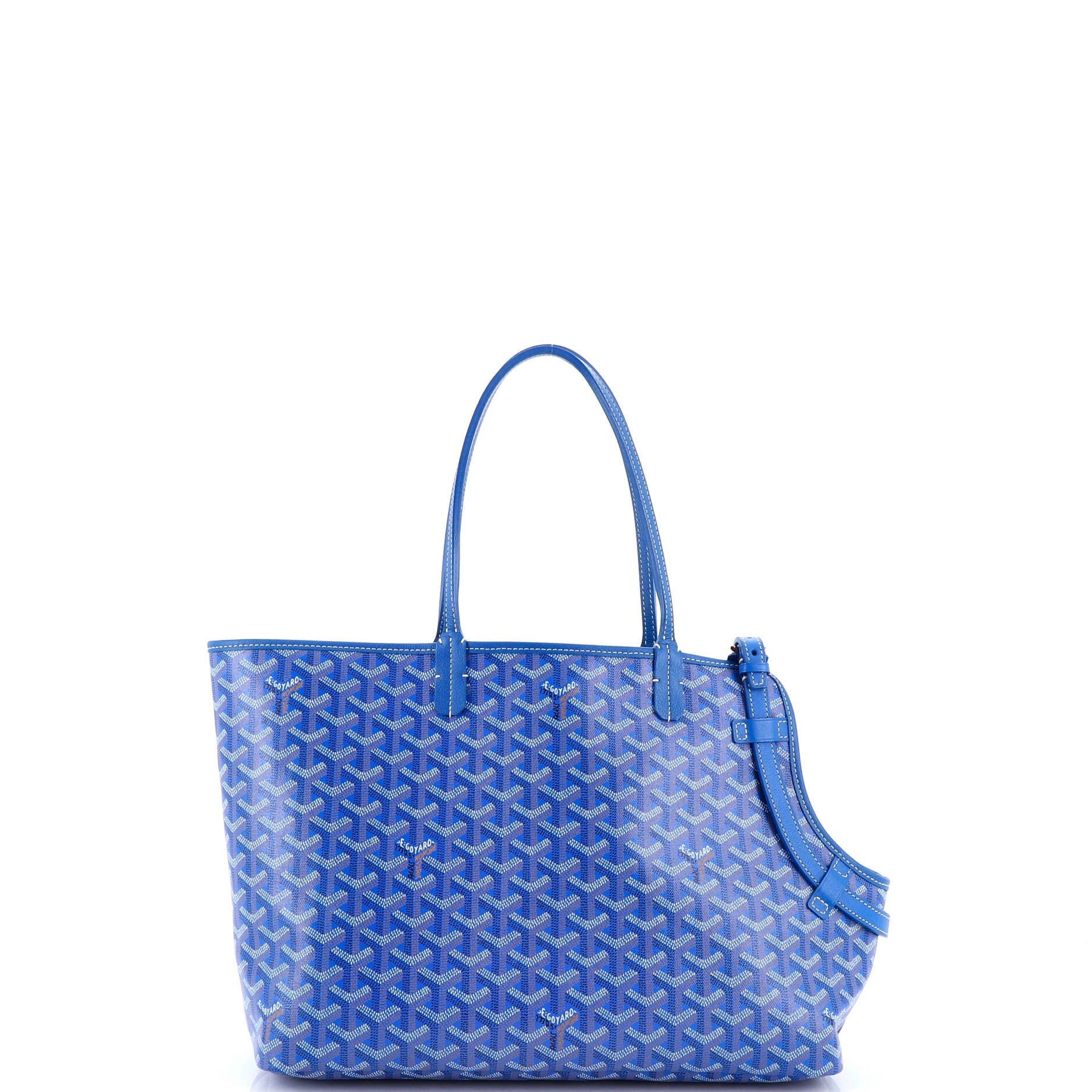 Pre-Owned Goyard Chien Gris Pet Carrier Tote Coated Canvas, Alternate, color, Blue