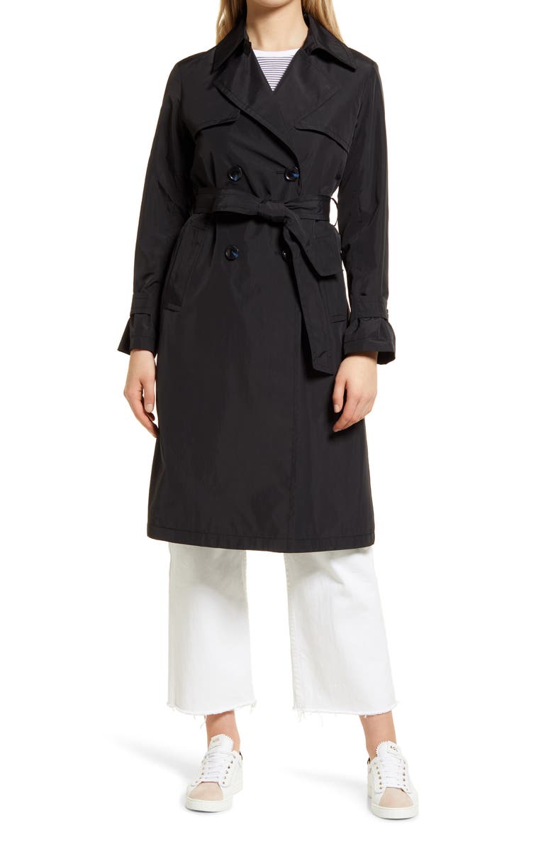 Sam Edelman Double Breasted Nylon Trench Coat, Main, color,