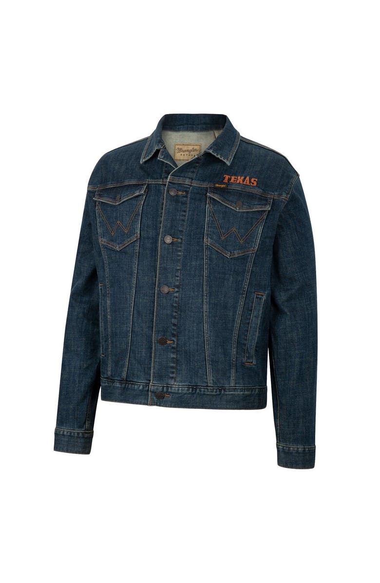 COLOSSEUM X WRANGLER Men's Colosseum x Wrangler Navy Texas Longhorns Retro Button-Up Denim Jacket, Alternate, color, Navy