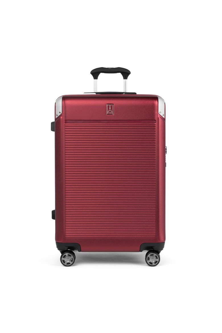 Platinum Elite Hardside Expandable 25" Medium Checked Spinner Luggage, Main, color, Daring Red