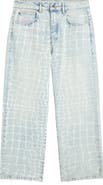 Blue Sky Inn Crocodile Print Straight Leg Jeans