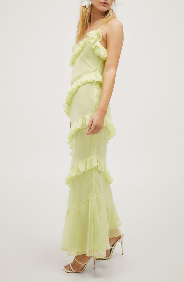 NASTY GAL Tiered Ruffle Chiffon Maxi Dress, Alternate, color,