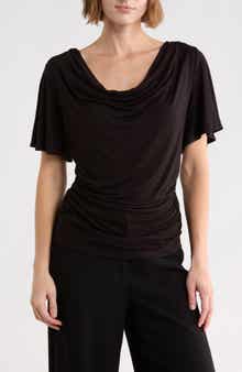 Flutter Sleeve Cowl Neck Top