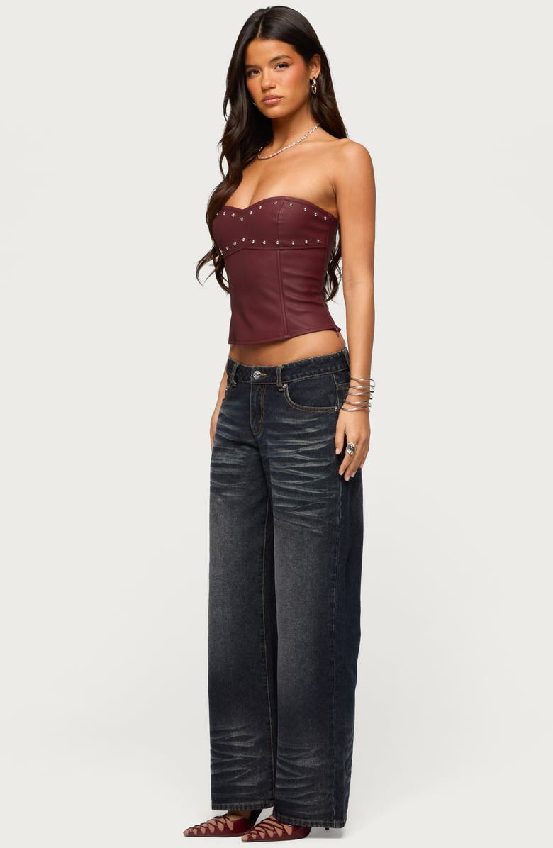 EDIKTED Magda Low Rise Baggy Wide Leg Jeans, Alternate, color, 