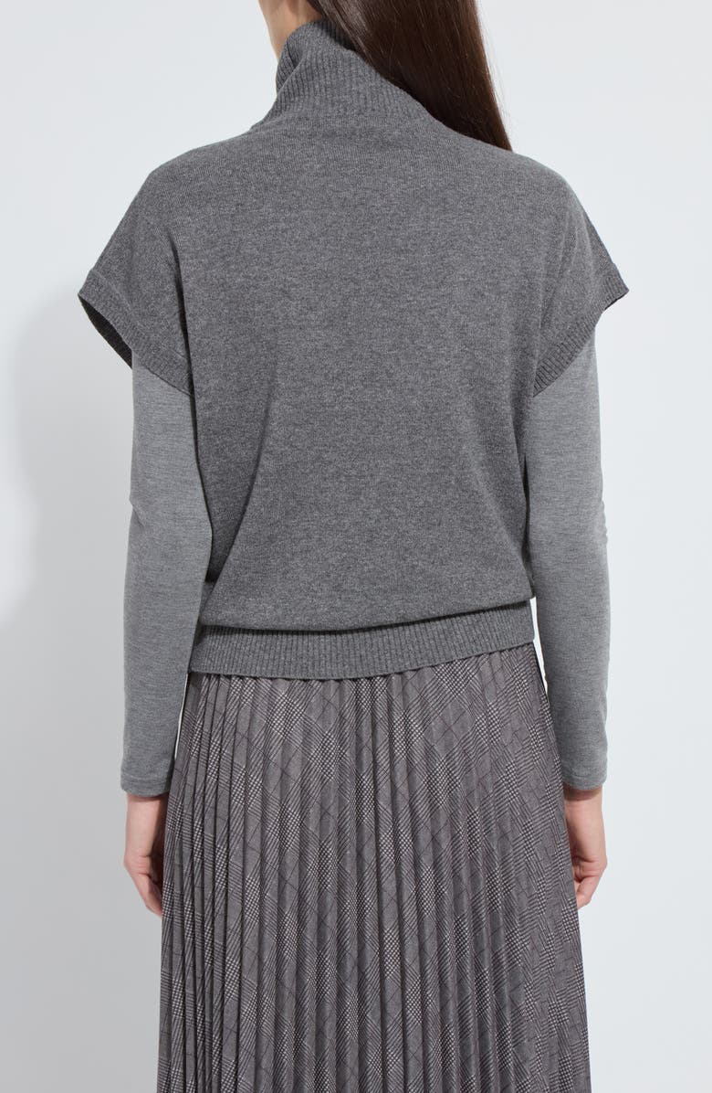 Lysse Short Sleeve Turtleneck Cashmere Sweater, Alternate, color, Derby Grey