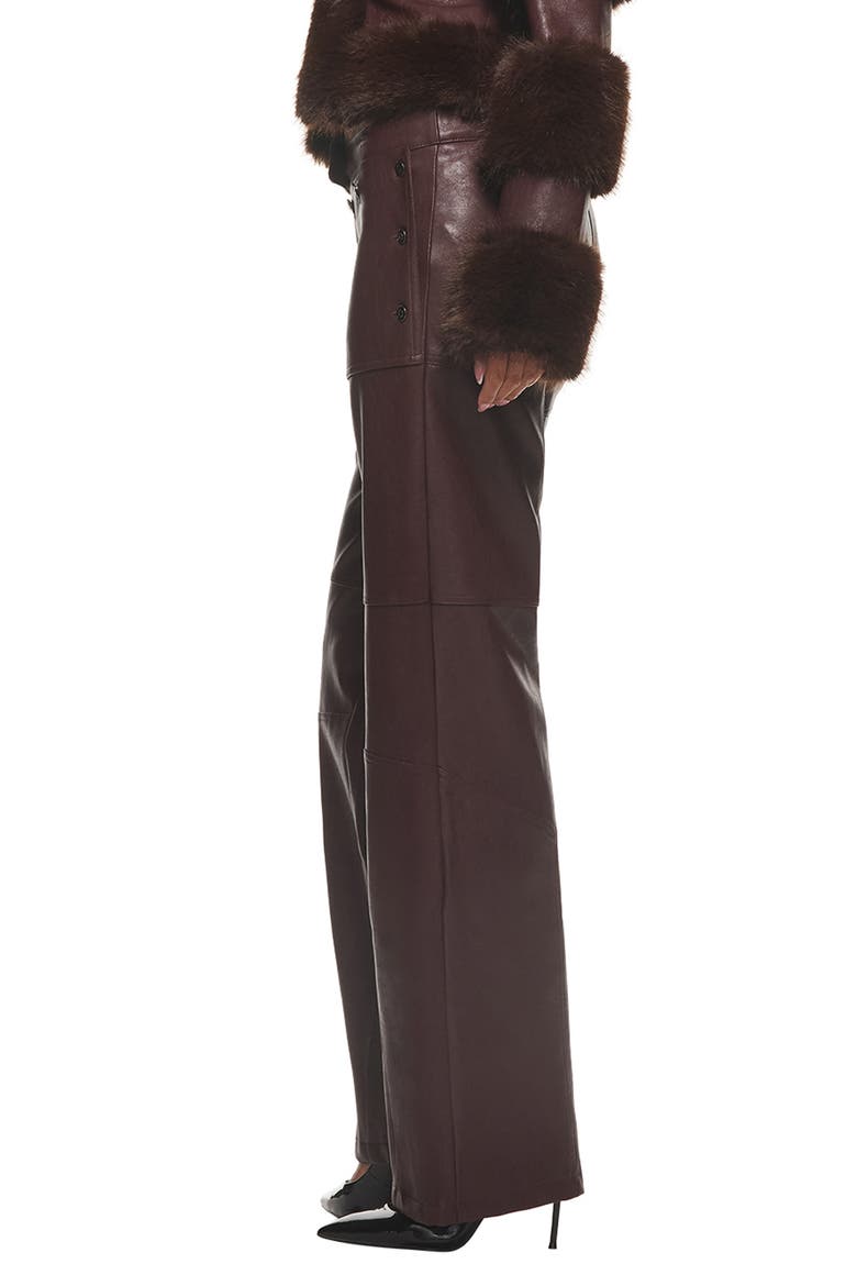 Sarrin Faux Leather Wide Leg Pants, Alternate, color, PLUM