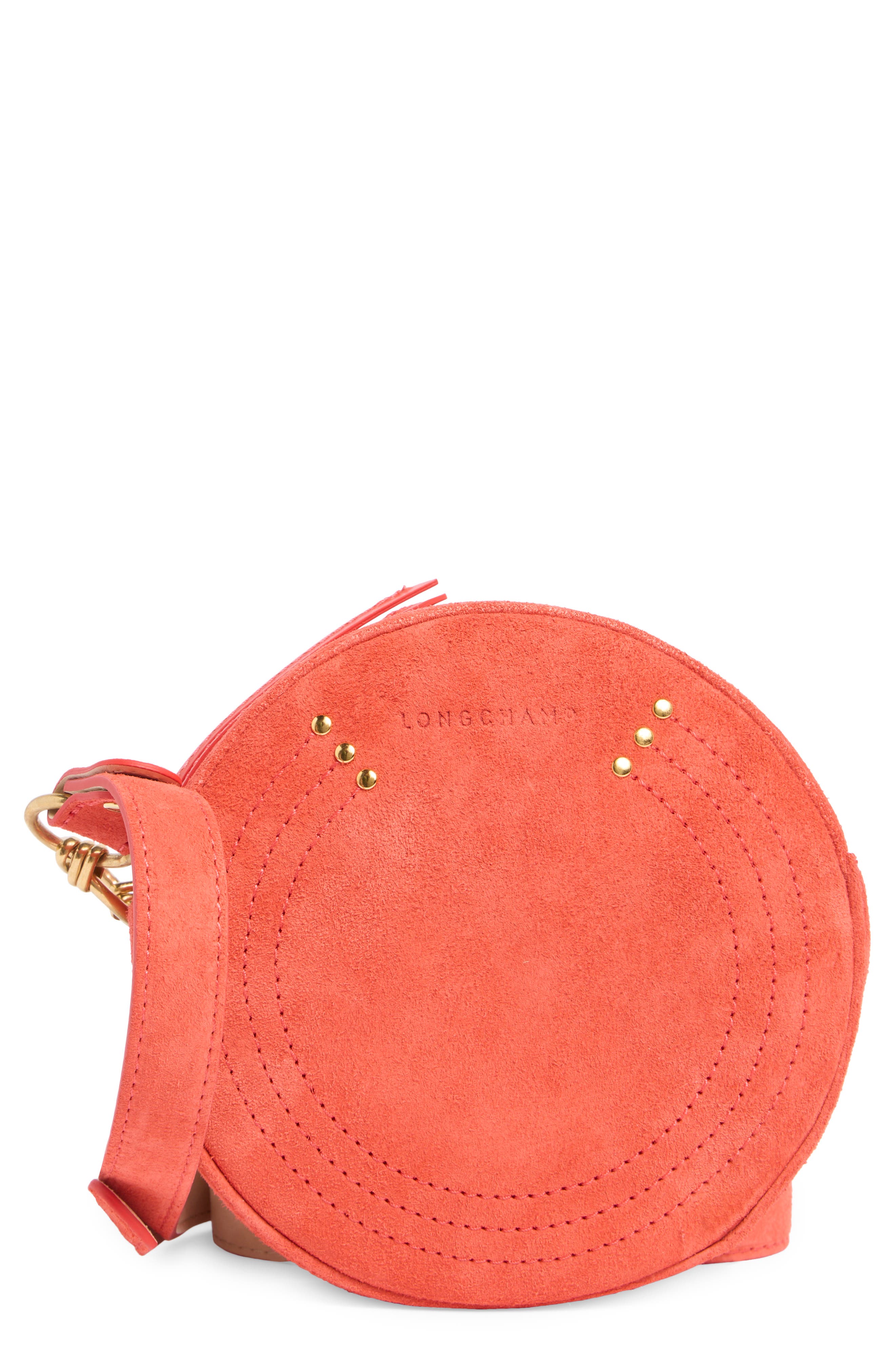 Longchamp Round Belt Bag, Main, color, Coral