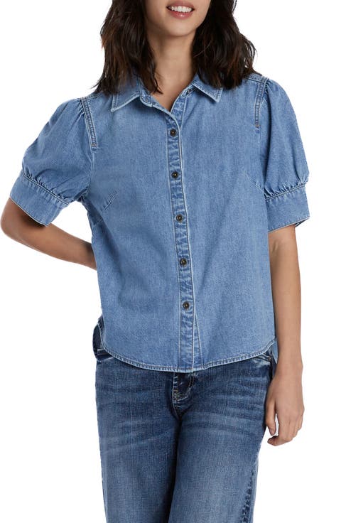 Perfect Puff Sleeve Denim Shirt