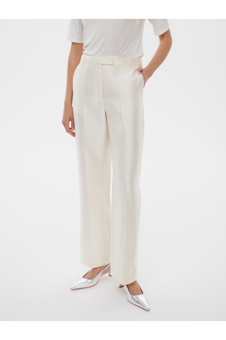 Bridal Tailored Silk Wool Pants, Main, color, Starlight White