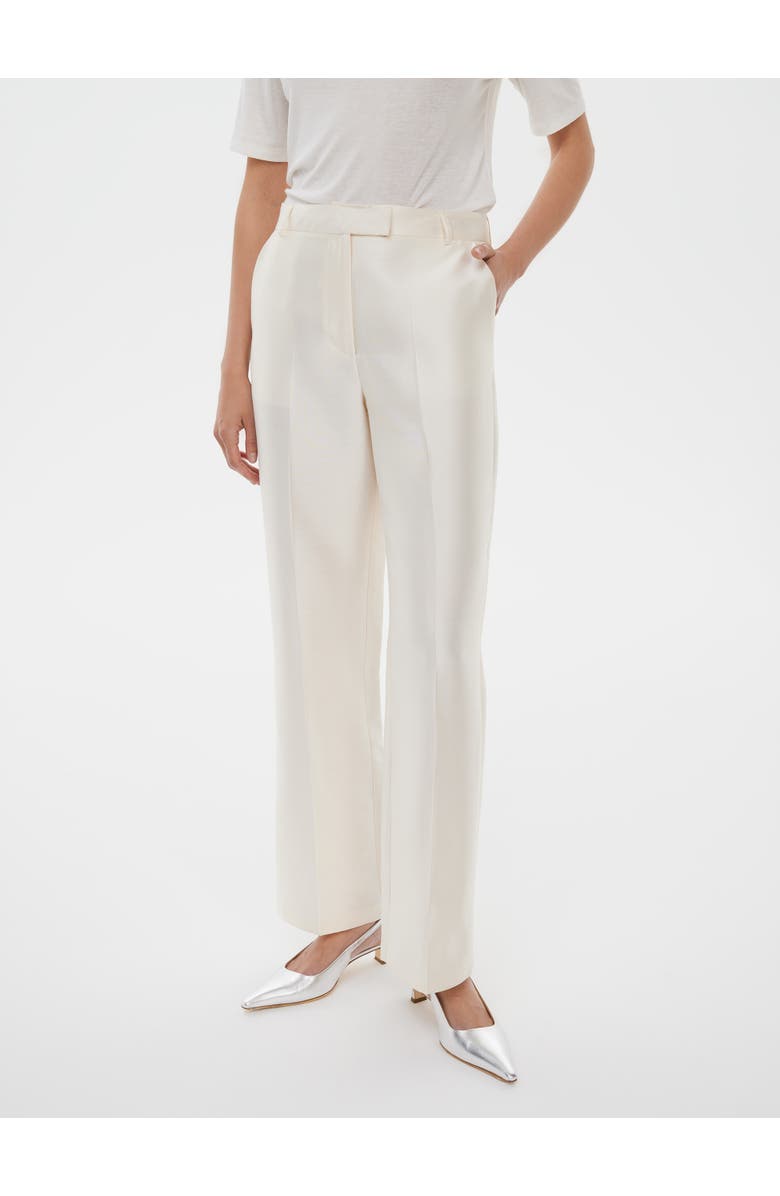 Alas Bridal Tailored Silk Wool Pants, Main, color, Starlight White