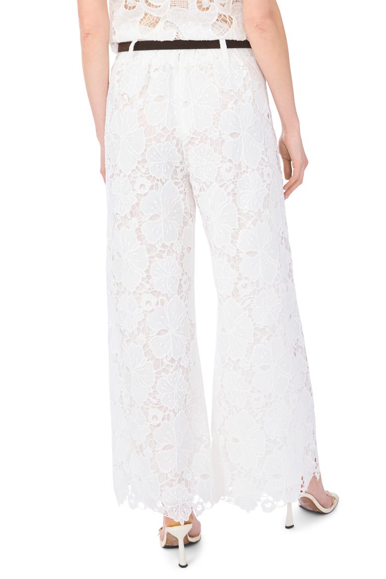 Floral Lace Wide Leg Pants, Alternate, color, ULTRA WHITE