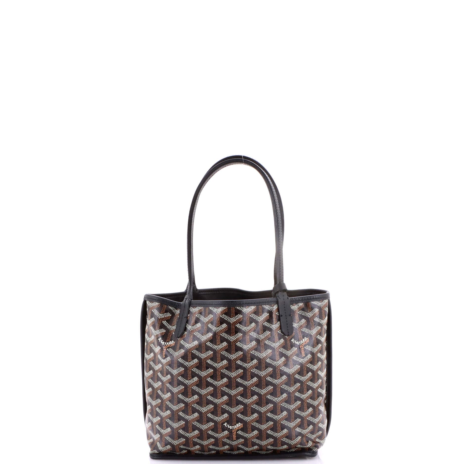 Pre-Owned Goyard Anjou Reversible Tote Coated Canvas Mini, Alternate, color, Black