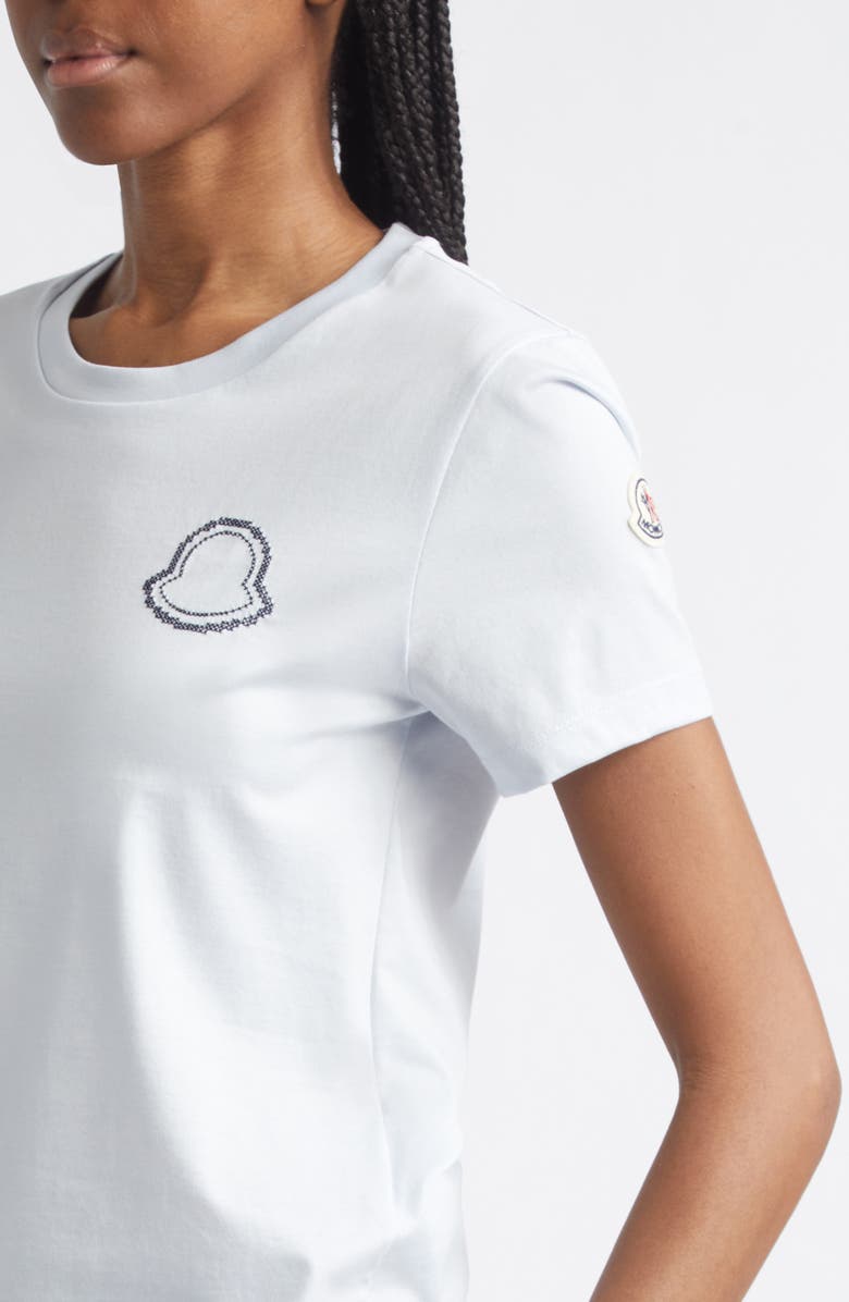 Moncler Logo Cotton Jersey Graphic T-Shirt, Alternate, color, Blue