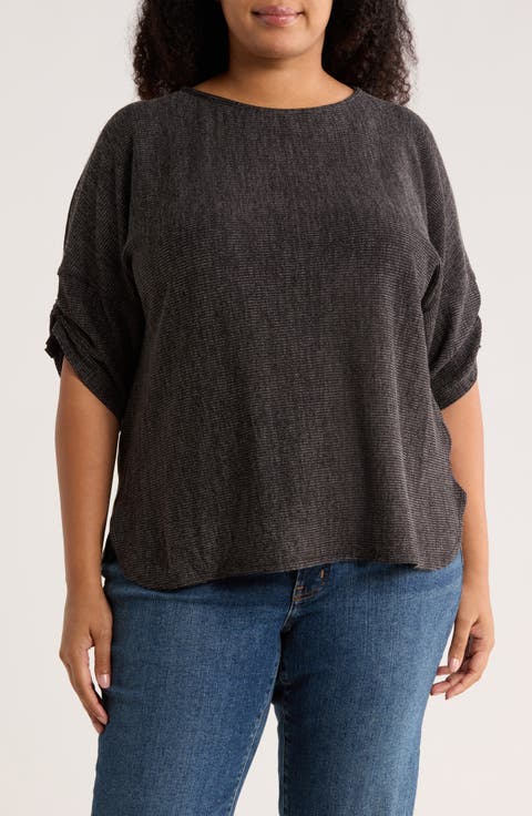 Cinched Sleeve Top (Plus)
