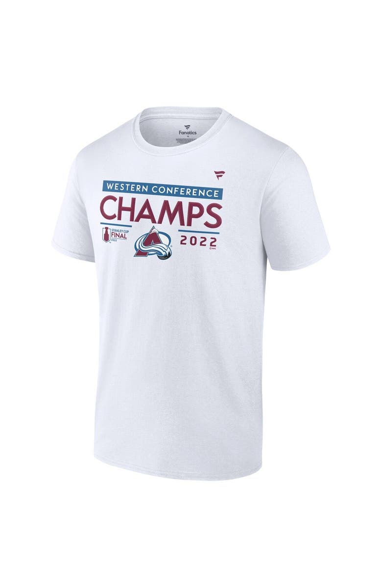 FANATICS Men's Fanatics Branded White Colorado Avalanche 2022 Western Conference Champions Locker Room T-Shirt, Alternate, color, 