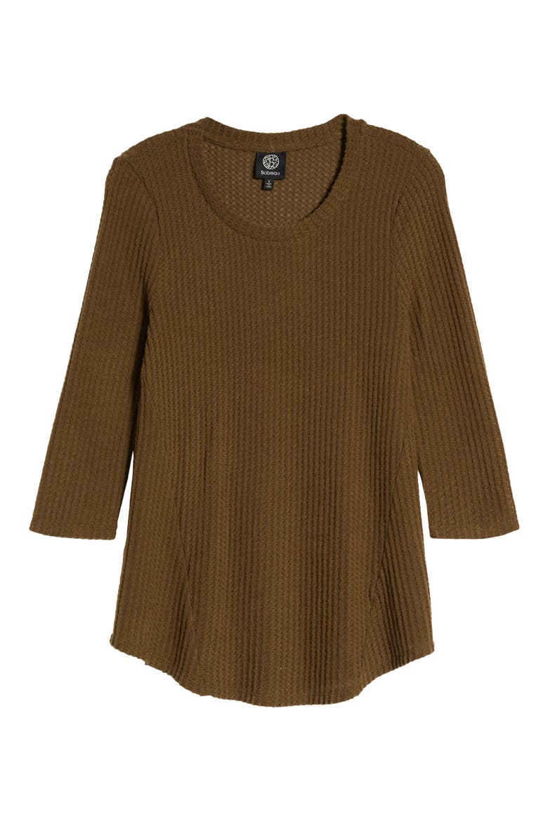 Waffle Knit Swing Top, Alternate, color, DK. OLIVE